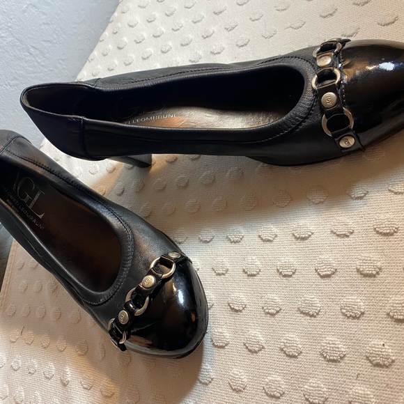 ATTILIO GIUSTI LEOMBRUNI Black Spectator Heel with Silver Toe Embellishments - Picture 14 of 16